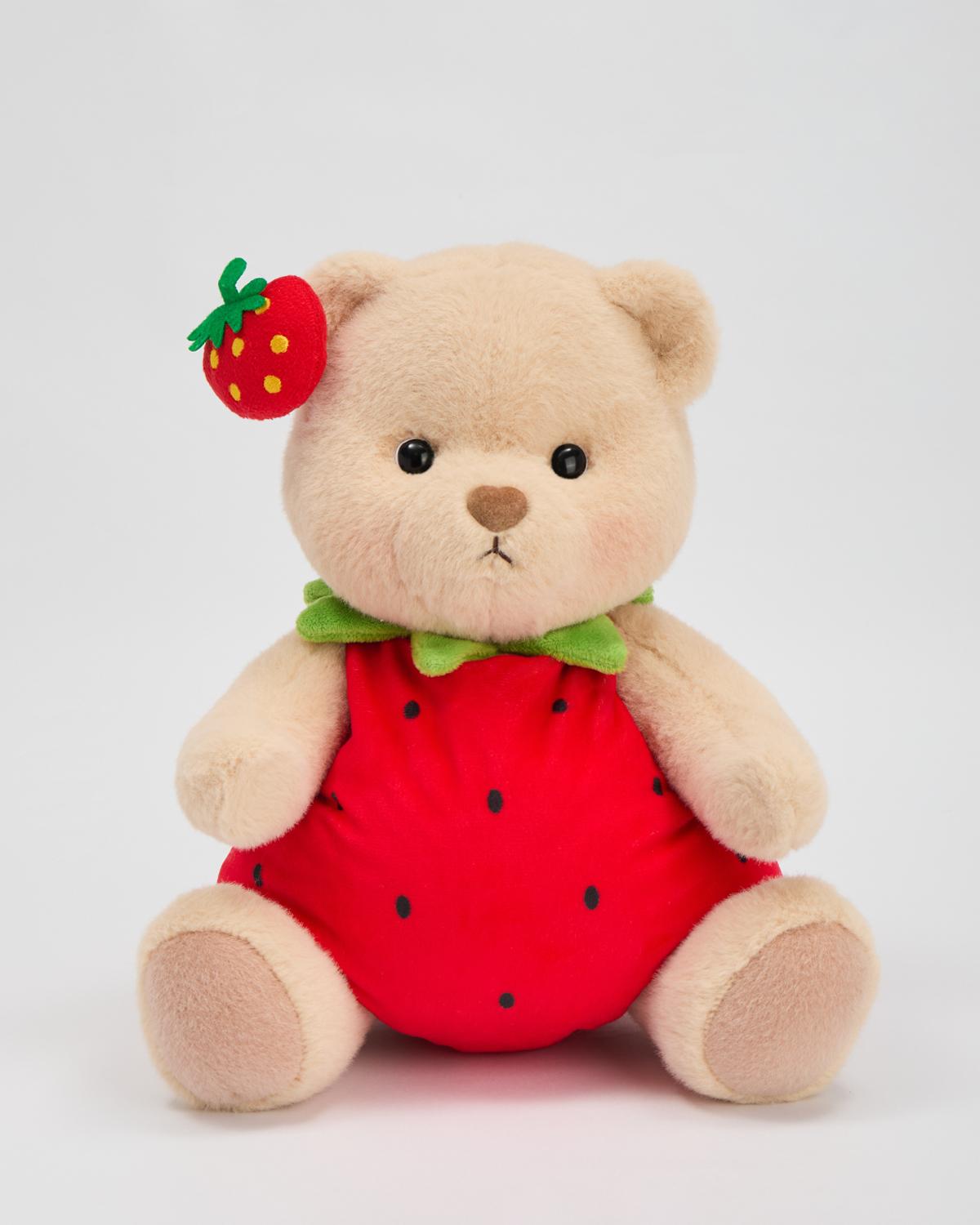 Getahug Strawberry Bear | Handmade Jointed Teddy Bear Gift 12 Inch Cuddle Companion with Movable Joint, Custom Cards Perfect for Any Occasion Unique Lovingly