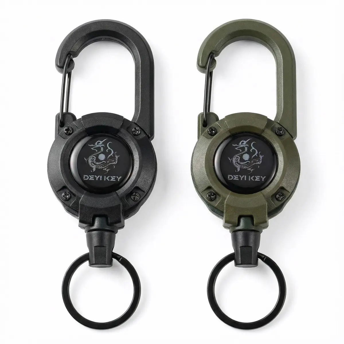 Retractable Carabiner Keychain - 64cm Steel Wire Cable, Heavy-Duty Anti-Loss Security Tool with Clip Functionality, Belt Clip, Chain-Attached EDC Everyday Carry for Sports, Outdoor Activities, Clip Functionality Keychains, Belt Clip Keychains