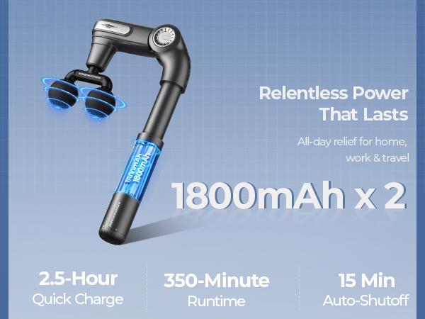 KingPavonini Foldable Massage Gun with Dual-Ball Head, Adjustable Head & Extendable Handle, Handheld Back Massage Gun, Portable Percussion Massager Gun, Gift for Men Women