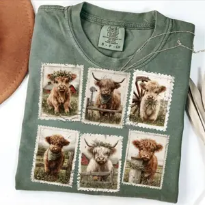 Honk Nation - Comfort Colors Highland Cow Cow Lover Everyday Country Cow shirt Coquette Cow Cute Highland Calf, Cute Cow Retro Cowboy