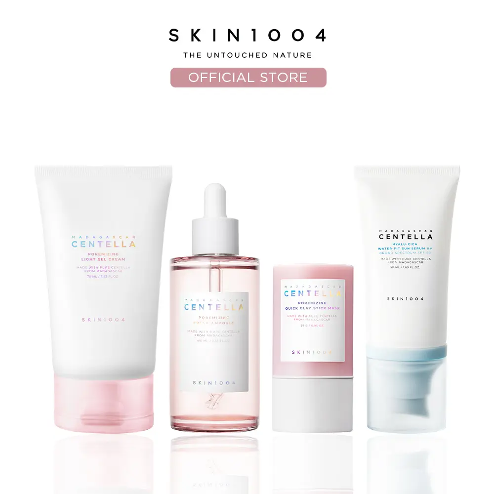 [SKIN1004 Official Shop] Clear Pore Routine Set | Complete Pore Care Routine + Hyalu-Cica Sun Serum for Smooth, Refined Skin