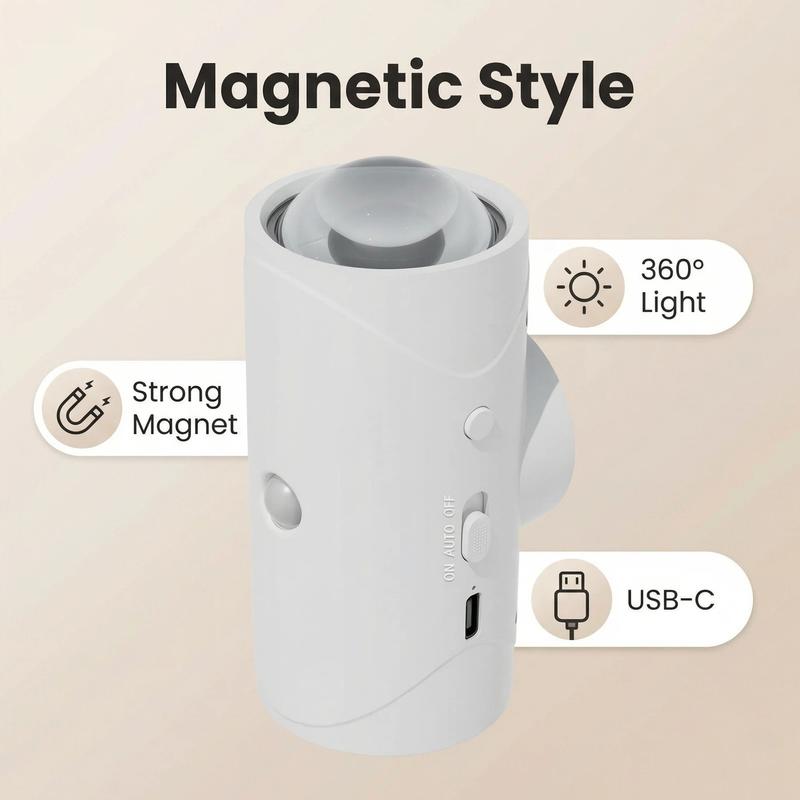 Rechargeable LED Motion Sensor Night Light – 8 Ambient Colors, Auto-On, Long Battery Life, Stick Anywhere, No Outlet Needed – Cozy, Plug-Free Lighting for Bedroom, Bathroom, Stairs & More!