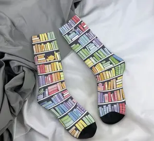 Bookshelf Rainbow Crew Socks