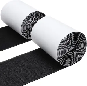 MAXECHO 4.4 Inches X 7 Feet Strong Sticky Back Heavy Duty Hook and Loop Tape with Adhesive, Non-Slip Couch Cushion Grip Accessories, Double Sided Strip Roll to Prevent Sliding, Black