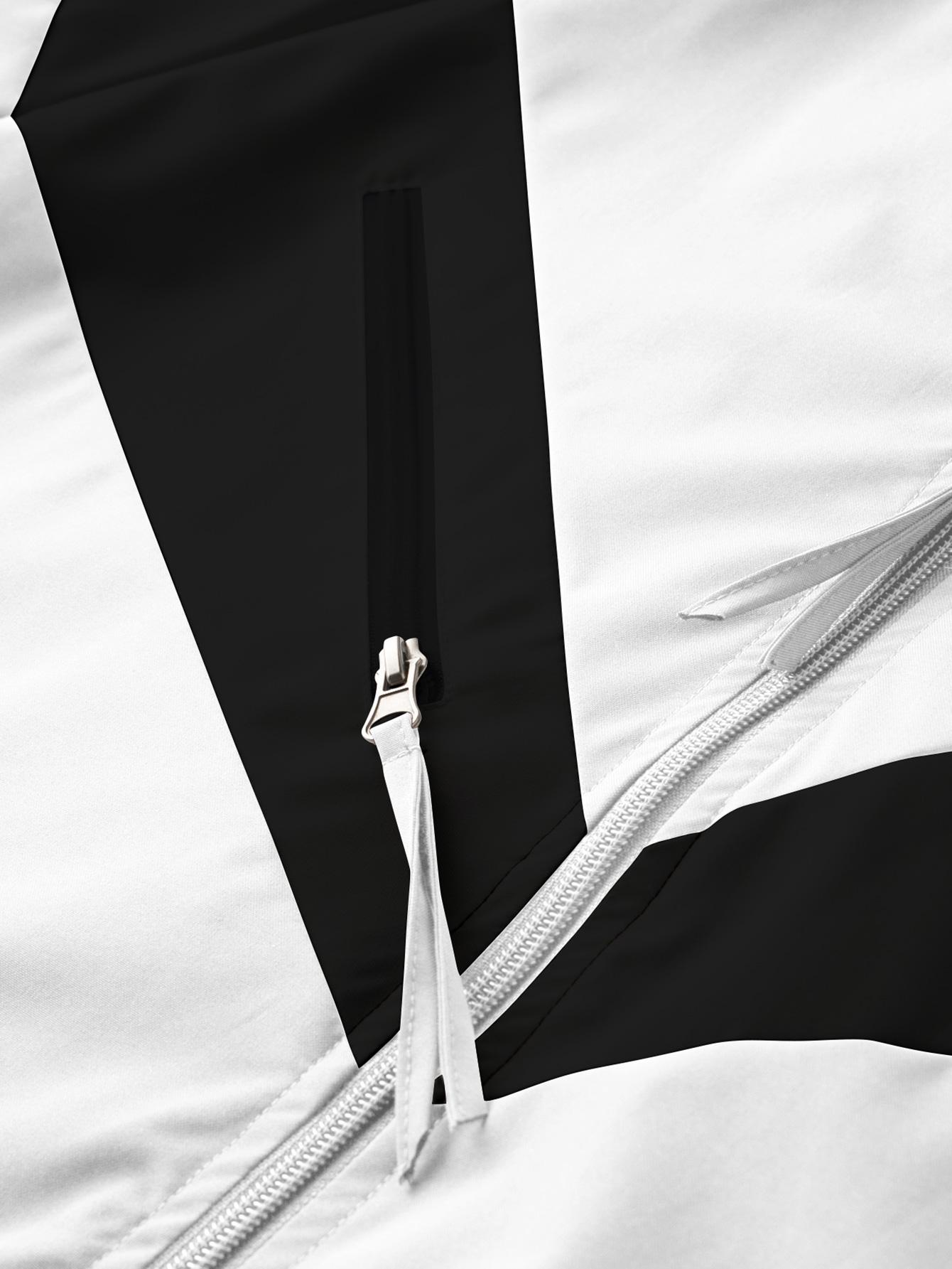 Men’s color-block lightweight hooded jacket made from windproof, abrasion-resistant fabric featuring slanted zip pockets—ideal for streetwear, trendy gatherings, everyday casual wear, and commuting; a versatile, lightweight jacket suitable for spring and