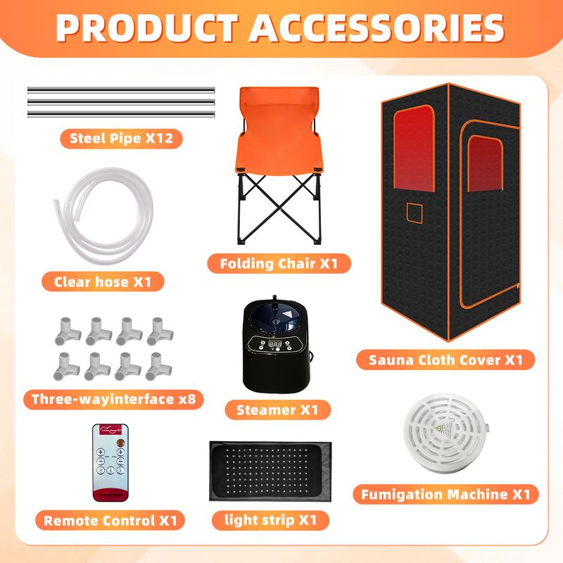 Portable Mobile Home Sauna 10-Min Quick Heat 9 Steam Modes 5-Layer Insulation Single Double Use for Personal Relaxation Post-Workout Recovery