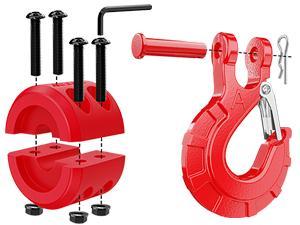 Nilight Forged Steel Winch Hook 3/8" Grade 70 Safety Latch Winch Cable Hook Stopper & Clevis Slip Hook Sets, Included Allen Wrench,Max 35,000 lbs