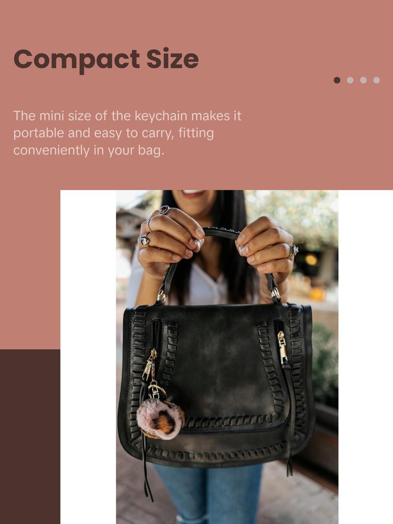 shea leopard pom pom keychain