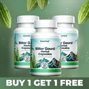 [BUY 1 GET 2 FREE]Green Bud 1 Bitter Gourd Herbal Capsules Contain Extracts of Bitter Gourd, Cinnamon, Ginseng, and Mulberry Leaves, etc.