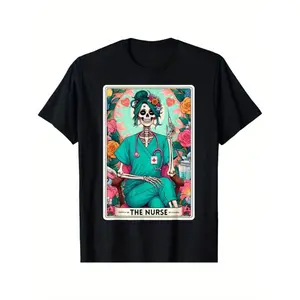 Graphic Tees The Nurse Tarot Card T-Shirt Breathable Comfort