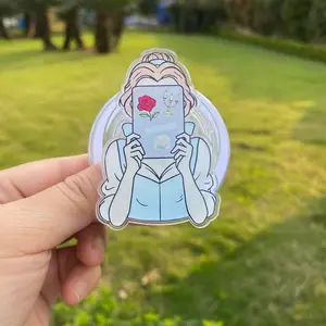 Cute Reading Girl Magsafe Grip, Bookish Phone Stand, Aesthetic Magnetic Holder, Gift for Readers & Teens