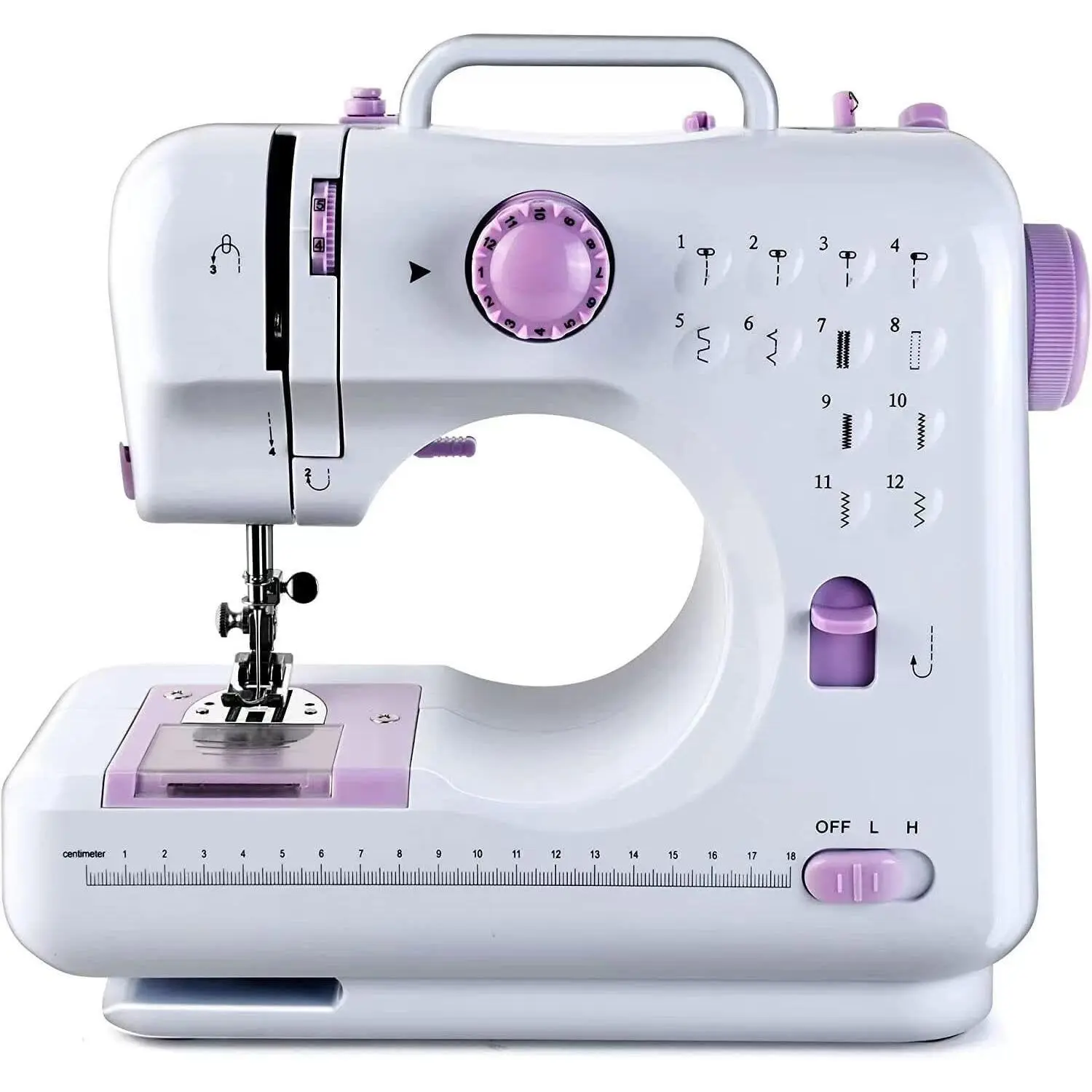 12-Stitch Electric Sewing Machine Metal Frame Foot Pedal LED Light UL Certified for Home DIY Crafting Beginners Compact 5.8lbs Sewingmachine