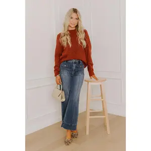 Modern Comfort Knit Sweater in Rust