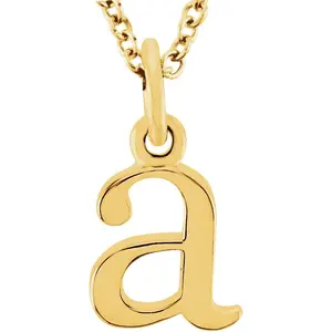 14K Gold Elegant Lowercase 'a' Initial Choker Necklace