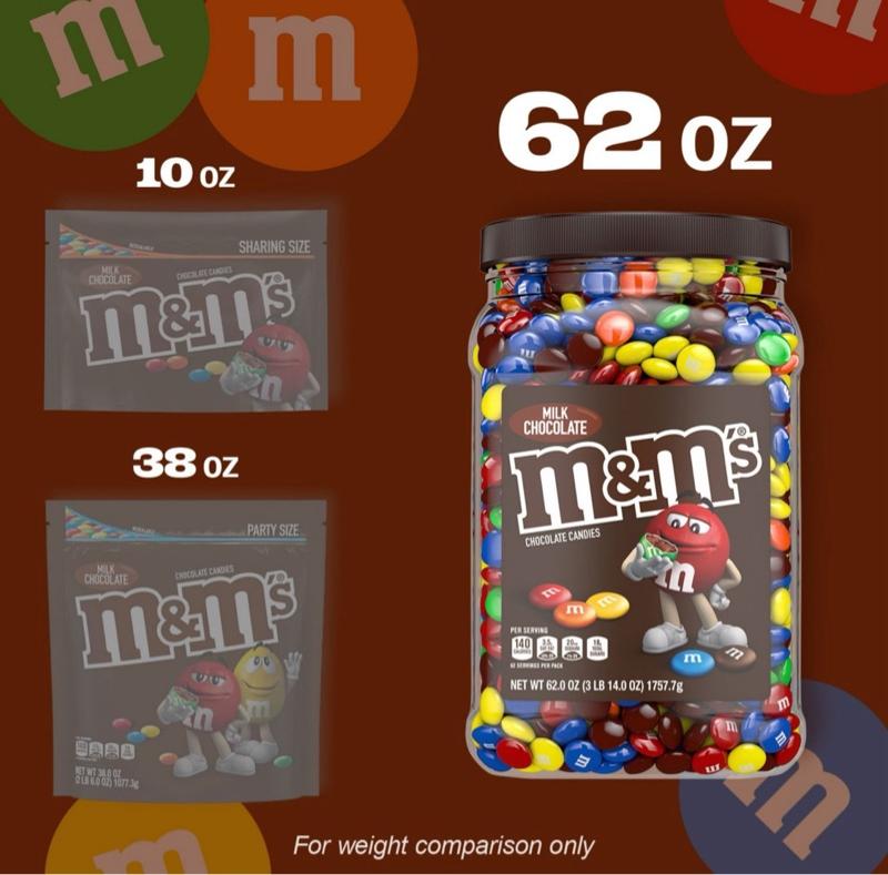 M&M’S Milk Chocolate Candy, 62 oz.