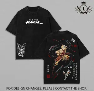 Aang T-Shirt – Avatar: The Last Airbender Vintage Washed Heavy Cotton Oversized Hoodie, The Last Air Nomad Anime Manga Double Printed Unisex Streetwear Top, Hoodie, Tee, T-Shirt and Tank Top Option