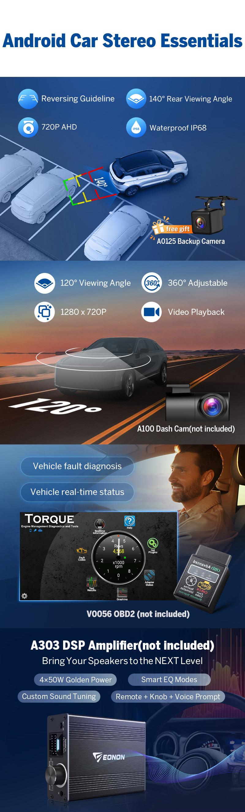 EONON Car Stereo for Dodge RAM 1500 2500 3500 (2013-2018) Manual AC, Wireless CarPlay & Android Auto Car Radio Touch screen, 9" Android 14/13 Car head unit, SWC GPS Navigation, BT, Wi-Fi, Sub, Backup camera, Jumpstart Sale - DGRMX7 / DGRMX6S2