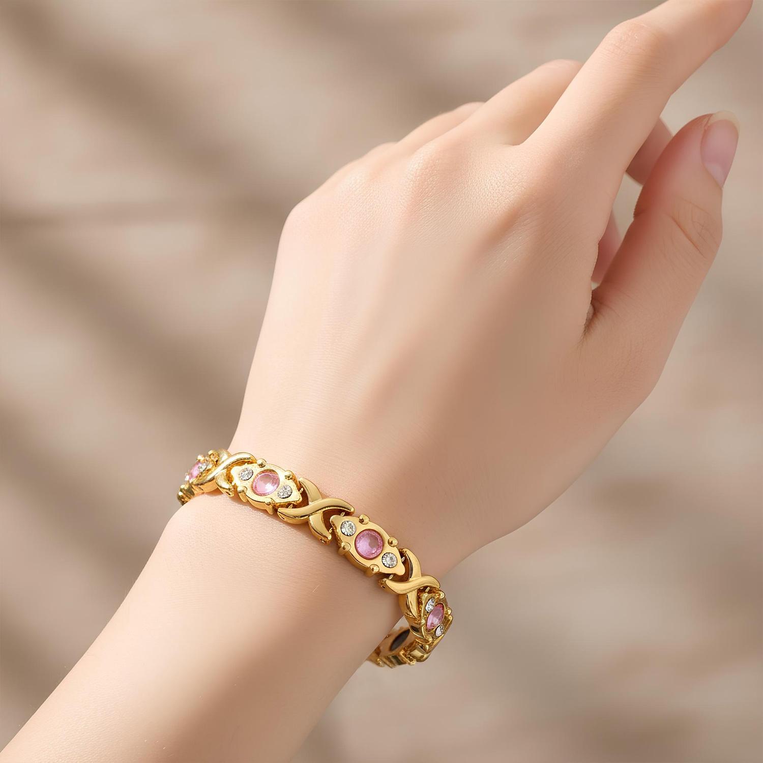 Crystal Magnet Bracelet Adjustable Detachable Energy Bracelet Fashion Jewelry Outfit Accessories Unisex Christmas New Year Ideal Gift