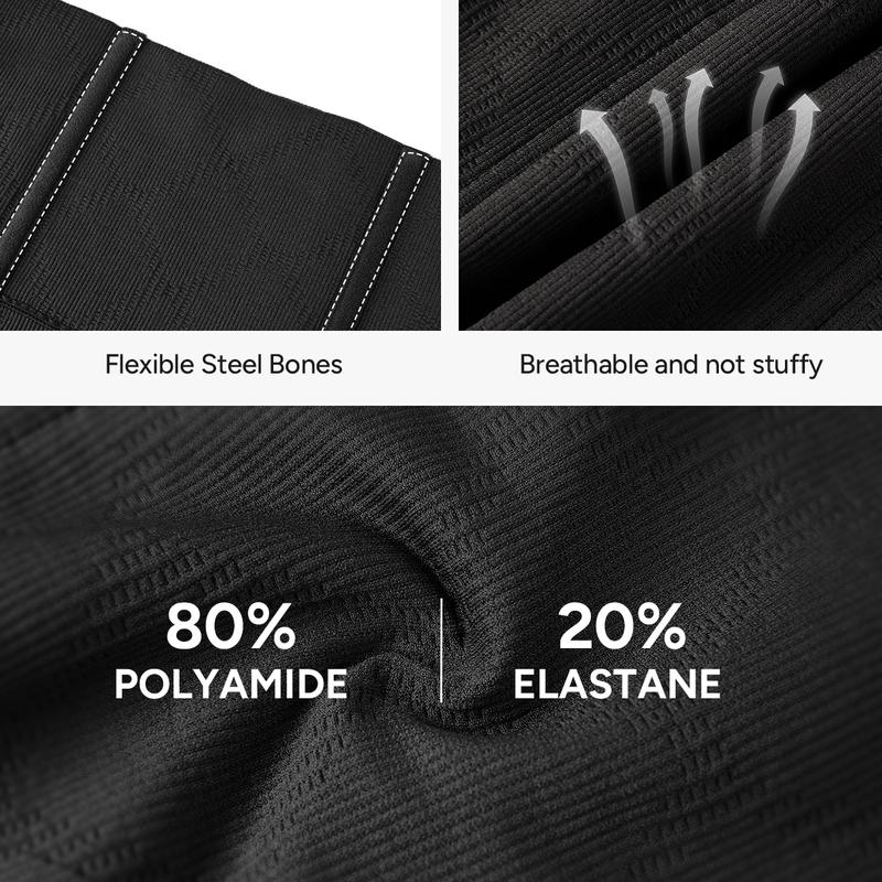 Nebility Women's Sport Shapewear Belt - Basic Minimalist, Black with Flex Waistband & Double-Layered Design, All-Day Comfort Curve Hugging Compression Womenswear