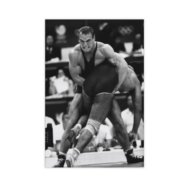 Aleksandr Karelin Wrestling Competition Poster Canvas Painting Wall Art Poster for Bedroom Living Room Decor Unframe-style  18L" x 12W"