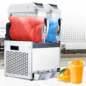 Commercial Slushy Machine, 12Lx2 Tanks Frozen Drink Machine, 700W Stainless Steel Margarita Smoothie Frozen Drink Maker, Slushie Maker for Home Party, Restaurants, Cafe and Bars, White