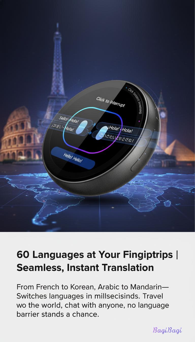 【Stunning Gift】ZNP AI Smart Badge, Portable AI Robot with Chat & Emotional Companion, Ideal for Social Interaction, Travel, Gaming & Learning