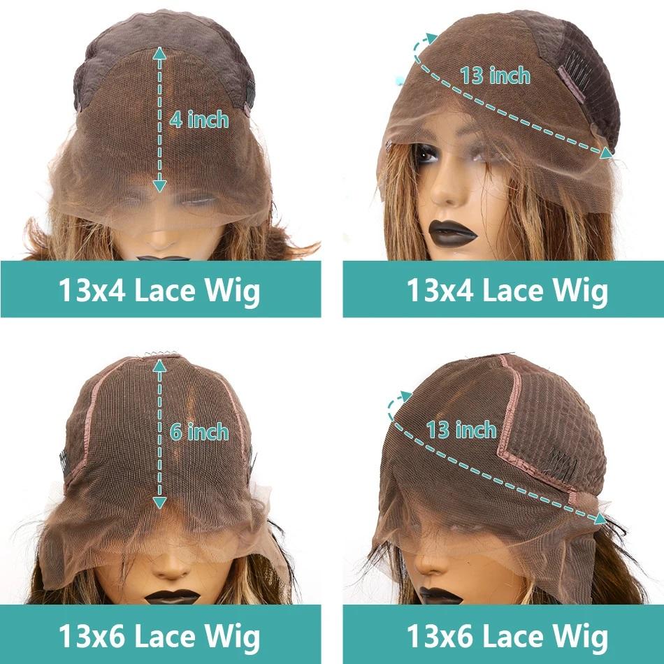 BABOSHOW P4/27 Highlight 180% Density Body Wave Lace Front Wig Human Hair 13x6 HD Transparent Lace Front Wigs Pre Plucked Straight Wig 4# Light Brown Colored Wig Human Hair Wigs Pre Cut 99J Burgundy For Women Can be Dyed & Restyle