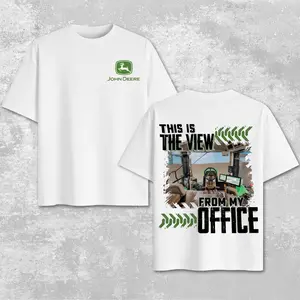 Vintage John Deere Tractors This Is The View Shirt – Retro Deere Agricultural Machinery Graphic Tee, Diesel Farming Apparel, Midwest Rural Country Shirt, Heavy Equipment Inspired Design, Farmer Gift for Dad, Classic Harvest Field Sketch Unisex