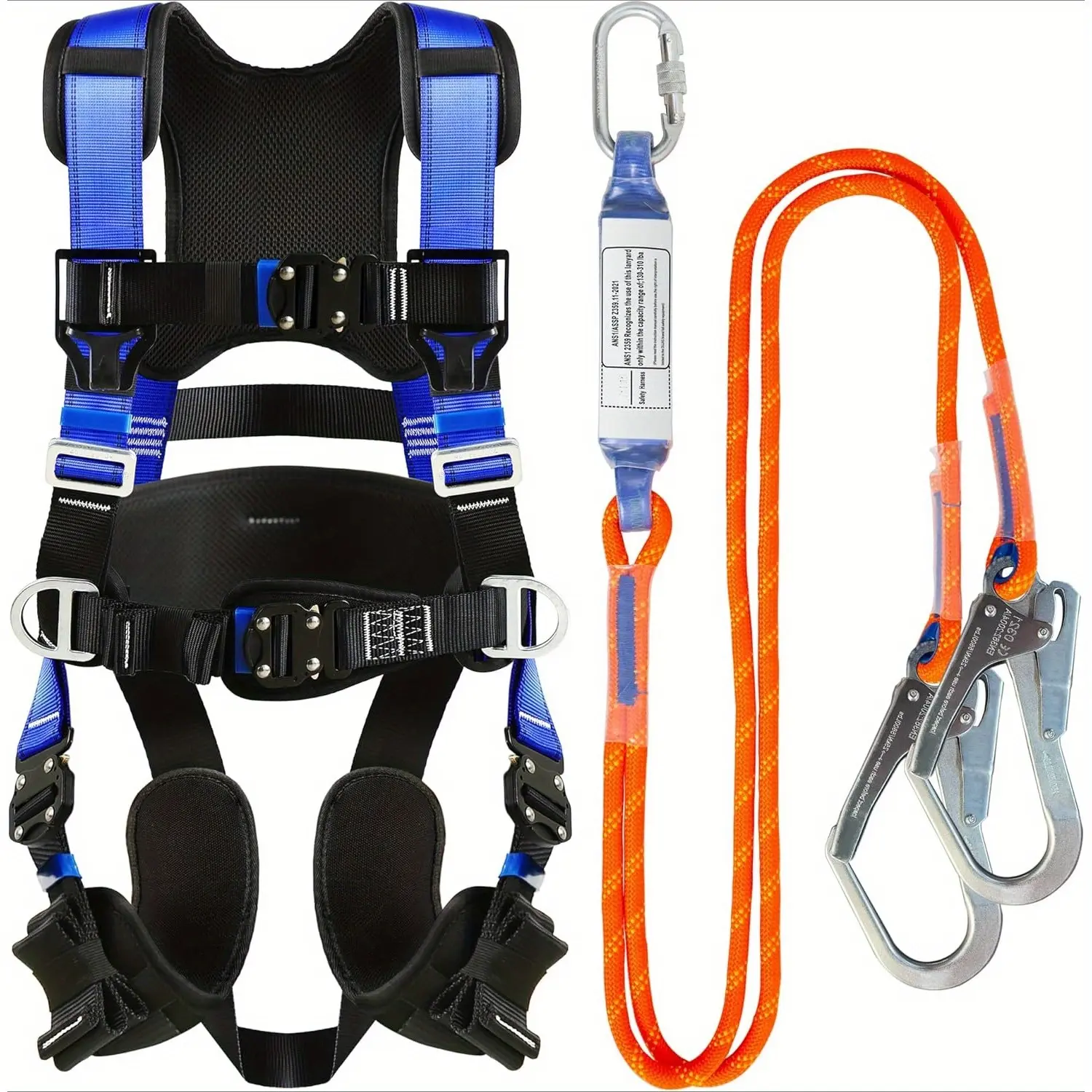 ANSI Safety Harness Fall Protection Harness for Construction and Roofing with Lanyard