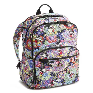 Vera Bradley Women's Disney Large Bancroft Backpack, Mickey and Minnie Petal Multi