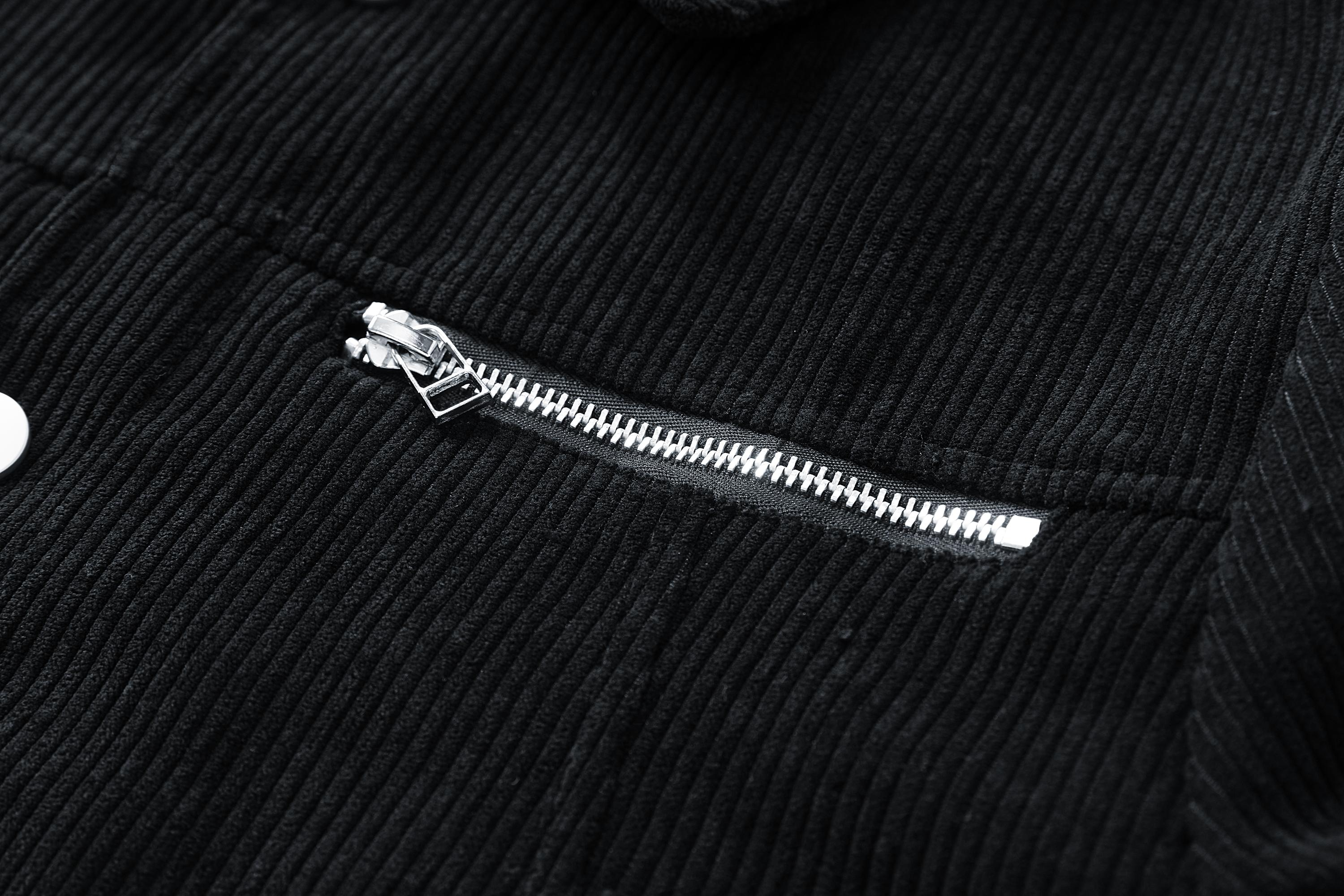 TJL Men's Corduroy Casual Jacket Relaxed Fit Vintage Style Button Down Shacket with Chest Pocket & Zipper Detail mr plankton gift for him tiktok shop black friday lapel zip men zip men Men's Varsity Baseball Sweatshirt Coat