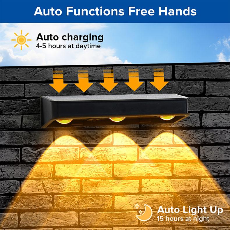 Solar Powered Fence Light Outdoor Waterproof LED Lighting with Sync Color Changing Modes, Ideal for Garden, Porch, Patio, Step, Wall, Pathway, Yard Decoration — Christmas Landscape Lights, Perfect for TikTok Shop Black Friday Deals