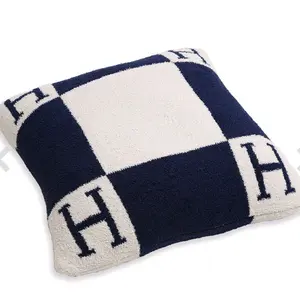 H Patterned Pillow Cover