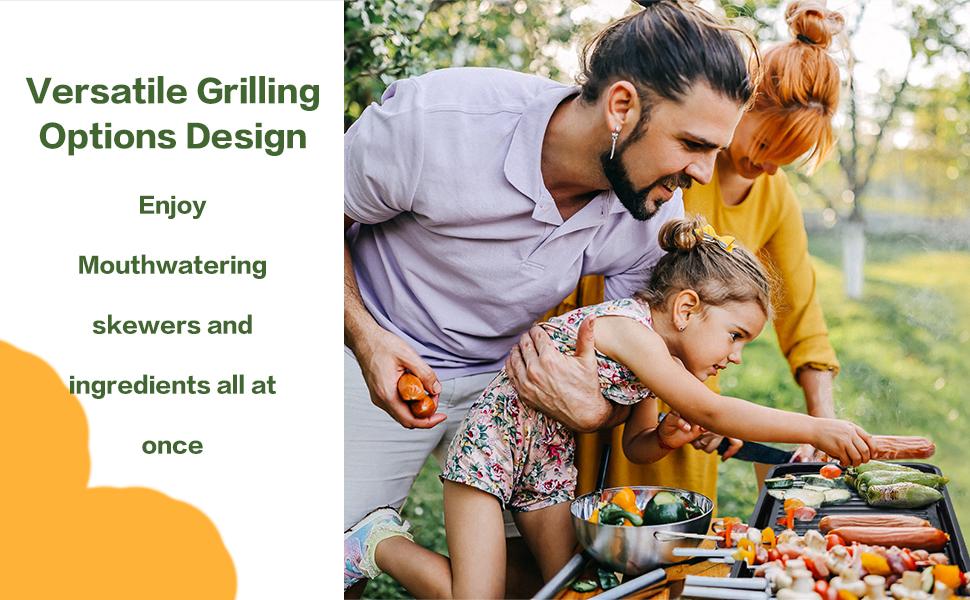 Pukomc White Electric Smokeless Indoor Grill with 5 Temp Levels, Non-Stick Surface, Removable Tray, Dishwasher Safe, Springtok Multifunction - Durable Portable Outdoor Griddle Patio Pro Griddle