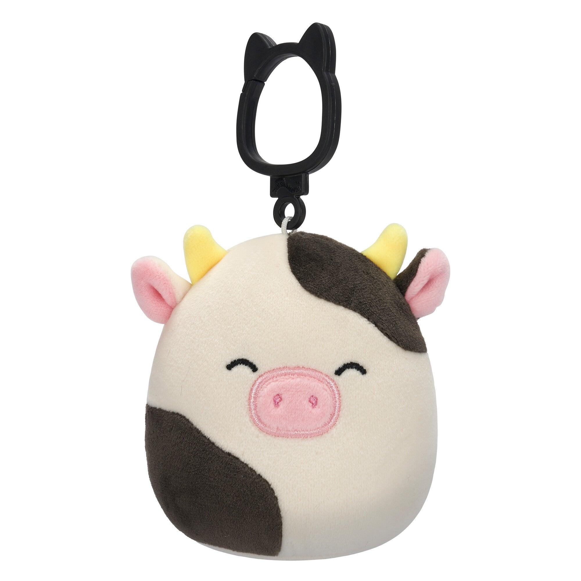 Squishmallows Select Series 3.5-Inch Cow Clip Multipack – Cute Plush Keychain Stuffed Animals for Backpack, Car & Tumbler