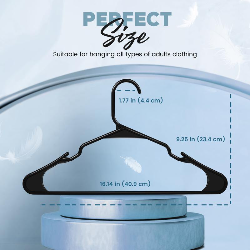 Utopia Home 50-Pack Space-Saving Plastic Hangers with Shoulder Hooks Durable & Versatile for Clothes Storage Hanging Organiser