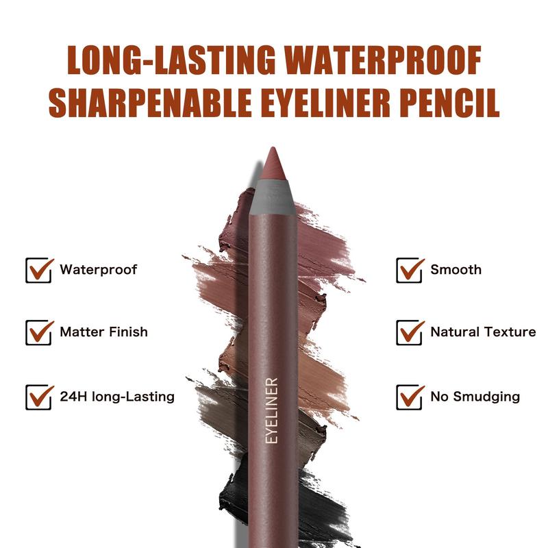 Waterproof Eyeliner Pencil - Long-lasting, Sweat-proof, Smudge-proof & Transfer-resistant - Cream Mousse Texture - Intensifies Eye Color - Doesn't Easily Flake or Clump