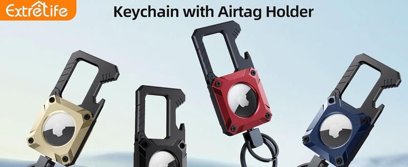 Keychain with Carabiner, Heavy Duty Keychain Bottle Opener, Waterproof, Scratch Resistant,Secure Lock, Protective for AirTag Keychains Accessory for Keys, Pets, Luggage,No Position