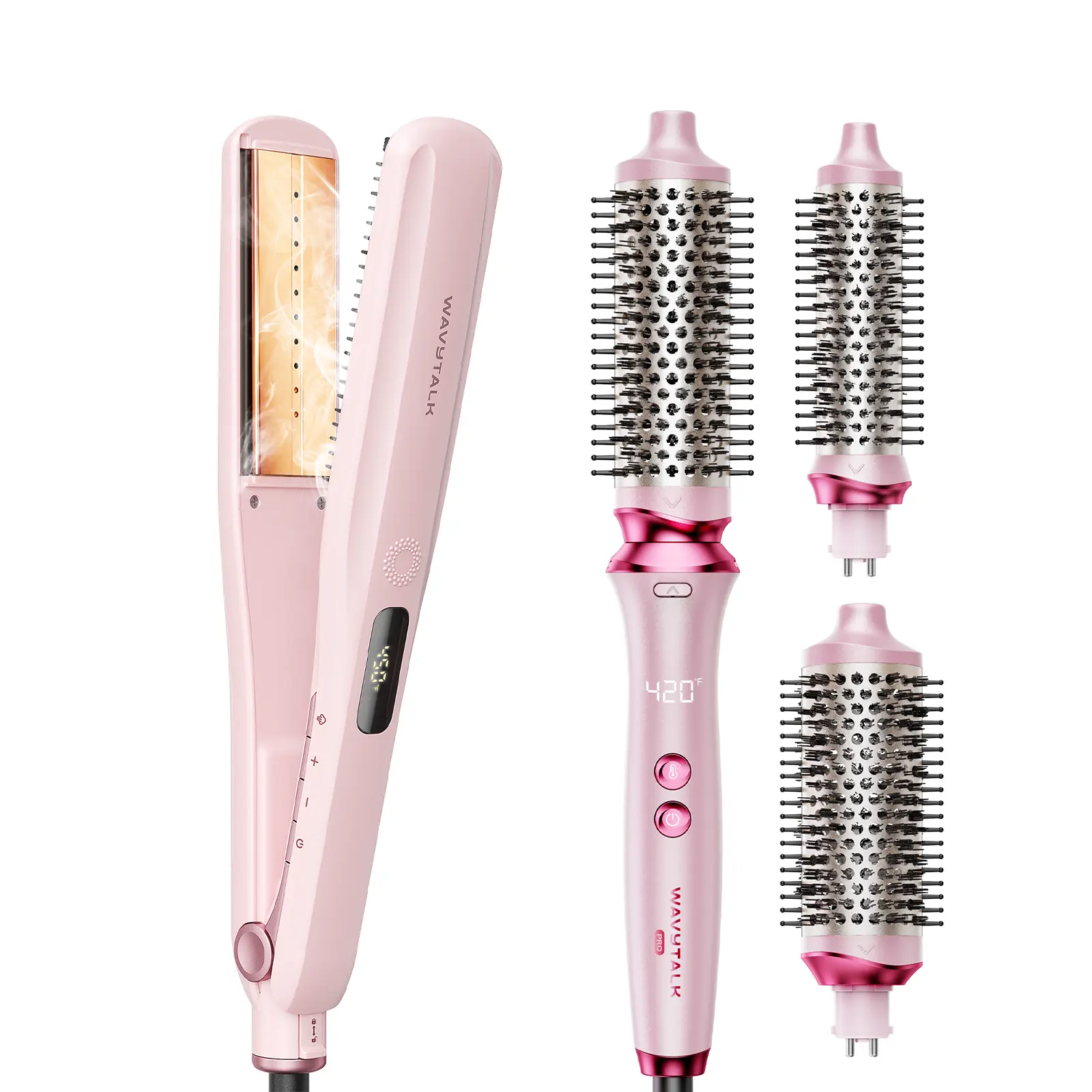 Wavytalk Steam Sesh & Heatwave Pro Set - Professional Hair Styling Tools for Hair Curling and Straightening