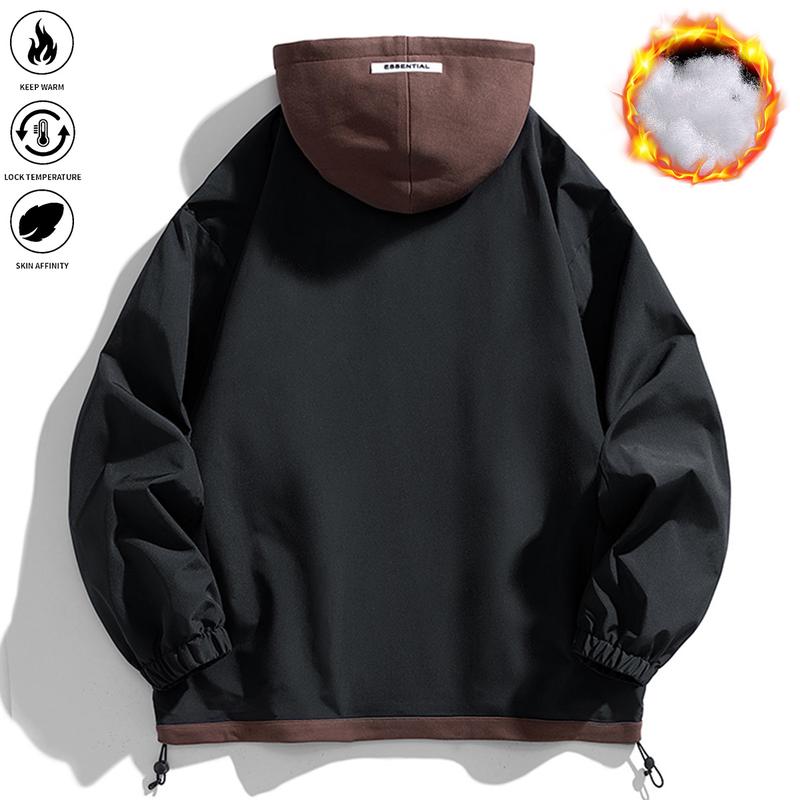 Men’s Winter Hooded Jacket – Fully Open Coat with Multi-Color Design, Loose-Fit Windproof Coat Machine Washable, Suitable for Skiing, Skateboarding & Cold Weather (Casual Outerwear), Men’s Winter Jacket, Men’s Winter Coat, Men’s Winter Jacket