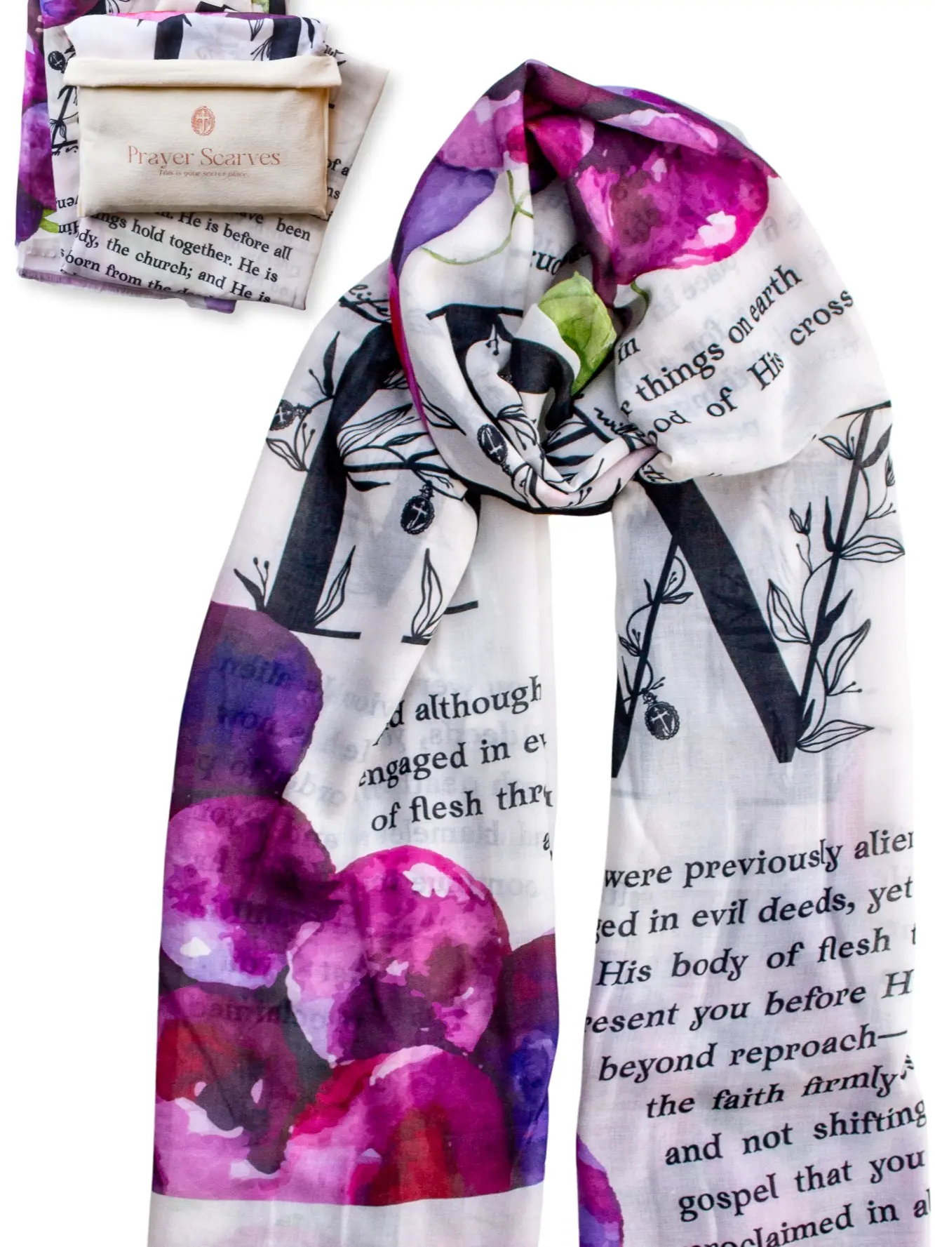 Firstfruits Scripture Scarf | Victory and Preeminence of Jesus Inspirational Fashionable Accessory, Scarf Around Neck