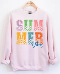 Checker Summer Vibes Graphic Top