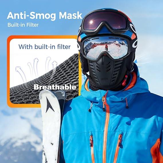 Fog-Free Winter Sport Balaclava, Anti Fog & Windproof Face Mask, Thermal Full-Face Head Cover for Cycling & Skiing