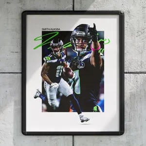 Jaxon Smith-Njigba Seattle Seahawks Football Poster ( Unframed - Print Only )