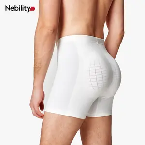 【Nebility】Men’s 3D Butt Lift Enhancing Padded Boxer Briefs with Removable Hip Pads, Seamless Compression Shapewear Underwear, High Elastic Waistband, 4-Way Stretch Breathable Fabric for Tummy Control & Daily Support,Moisture-Wicking,Menswear, Personalized