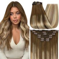 #4/27/60/8 Medium Brown Balayage Blonde Mix Brown