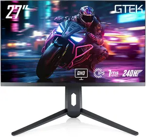 GTek 27 inch 240Hz 2K Gaming Monitor, QHD 2560 x 1440P Computer Monitor, Extreme Low Motion Blur, Fast IPS 1ms MPRT, DisplayPort/HDMI, VESA, Height Adjustable- Q2740P