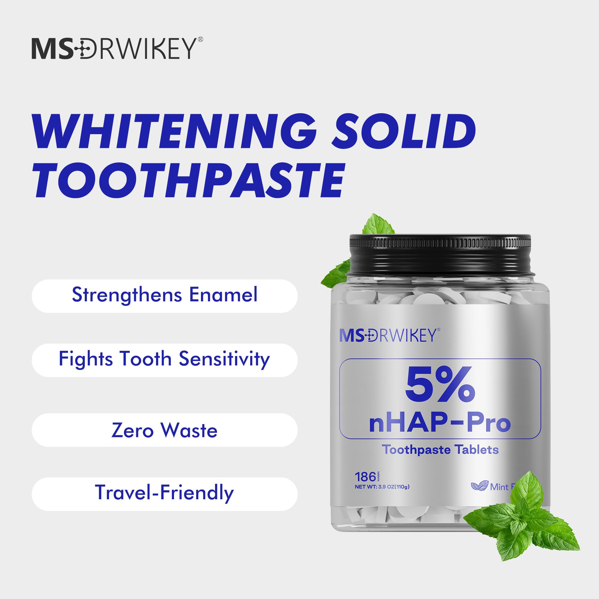 MSDRWIKEY Solid Toothpaste Tablets – Fluoride-Free, Eco-Friendly, Fresh Breath, Gentle Natural Oral Care