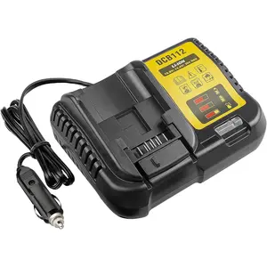 DCB112 for Dewalt Battery Car Charger | Replace for Dewalt 12V 20V and 60V Max Lithium-Ion Battery use on Car | Charging Input 12V/24V Cigarette Lighter Plug