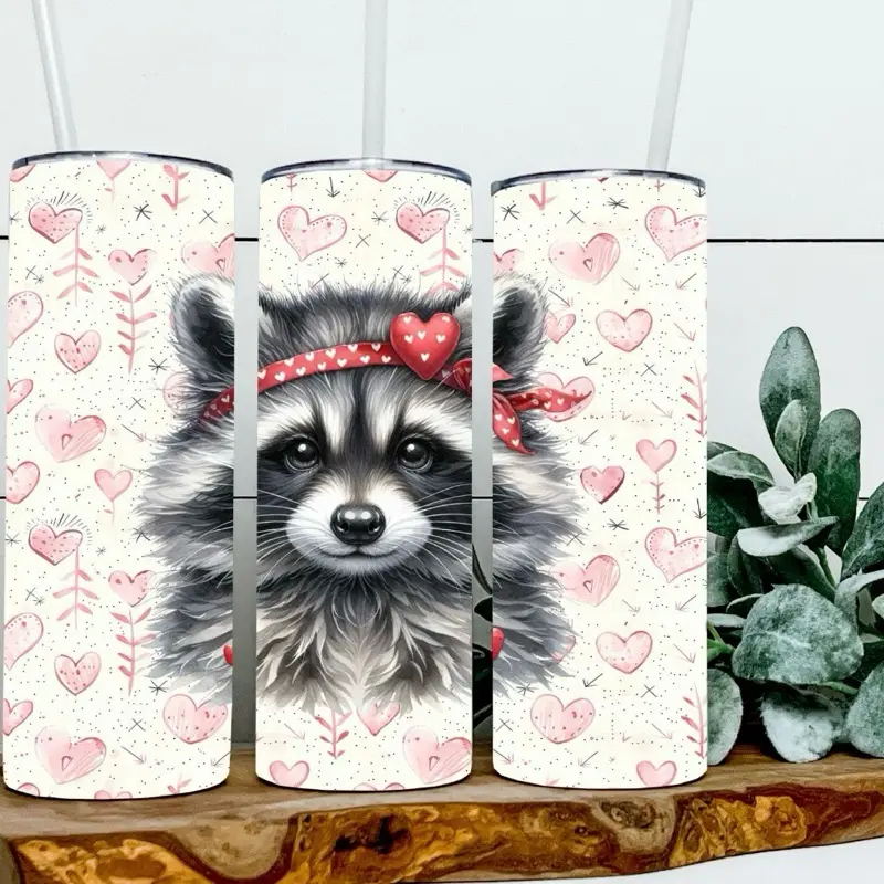 Erika The Valentine’s Raccoon Tumbler